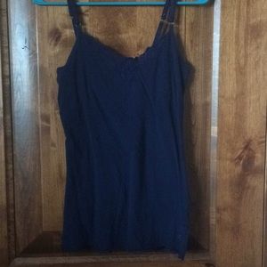 American Eagle blue tank.